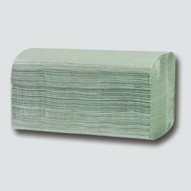 ผ้าขนหนูมือสีเขียว Z-fold